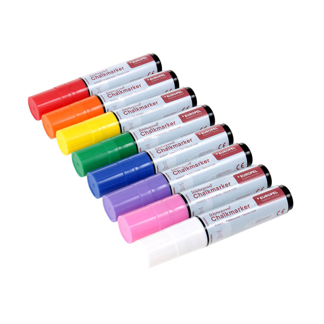 Krijtstift Europel watervast 15mm assortiment 8 kleuren - 3