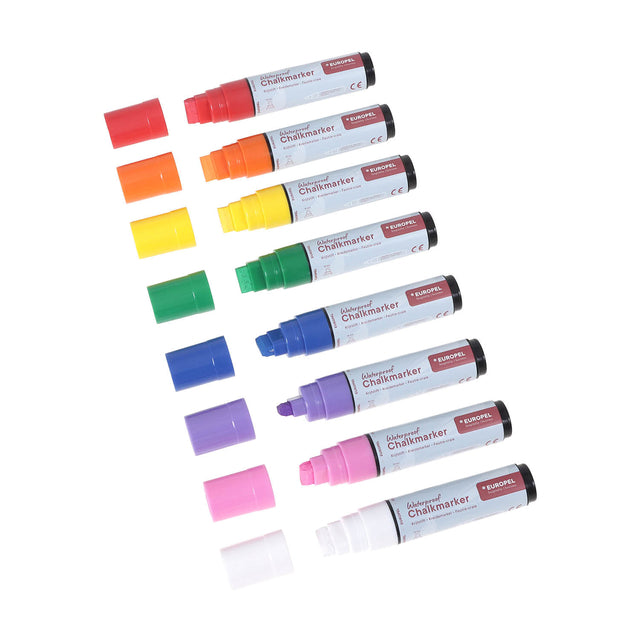 Krijtstift Europel watervast 15mm assortiment 8 kleuren - 4