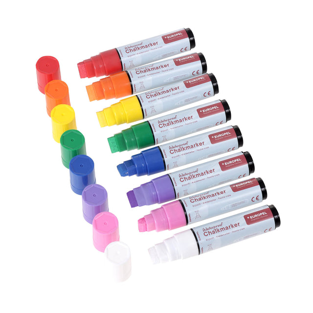 Krijtstift Europel watervast 15mm assortiment 8 kleuren - 5