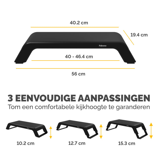 Fellowes Hana LT monitorstandaard met 3 hoogtes zwart - 4