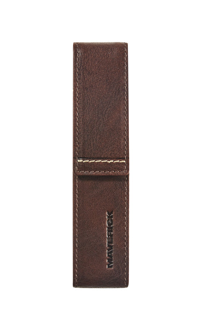 Pennenetui Maverick Rough Gear Bruin voor 1 Pen