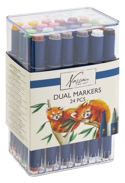Nassau Alcoholmarkers Duopunt 24 stuks assorti, professionele kwaliteit