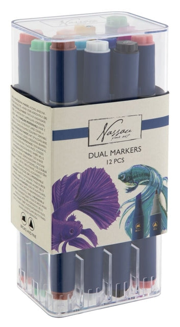 Nassau Alcoholmarkers Duo 12 stuks assorti voor creatieve projecten