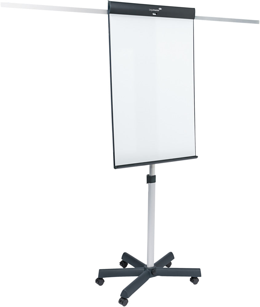 Mobiele flipover met ronde voet en magnetisch whiteboardoppervlak