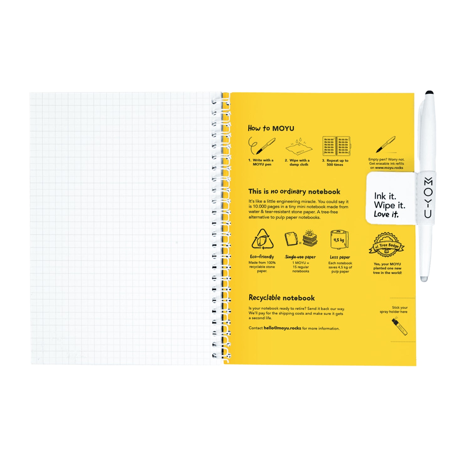 Moyu A5 Hardcover notitieboek Flower Vibes, waterbestendig - 4