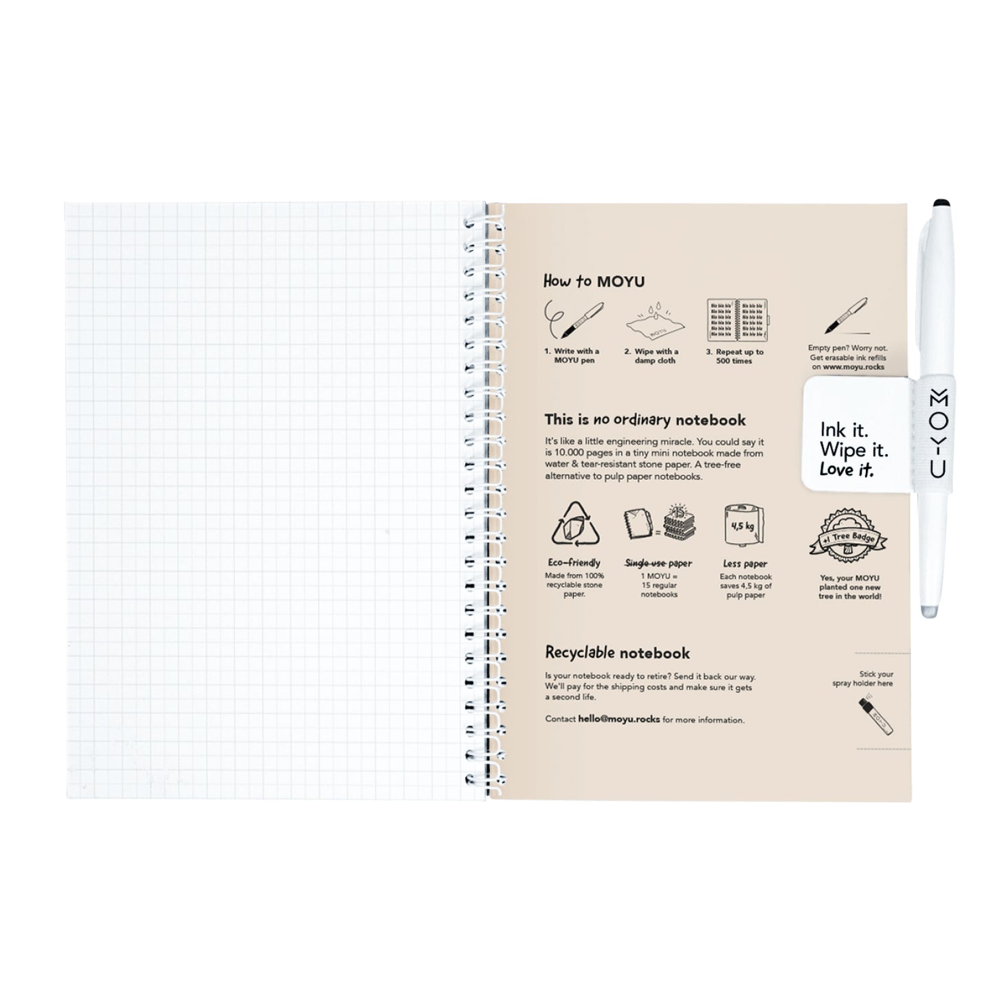 MOYU A5 Hardcover Flamingo Desert steenpapier, uitwisbaar tot 500 keer - 4