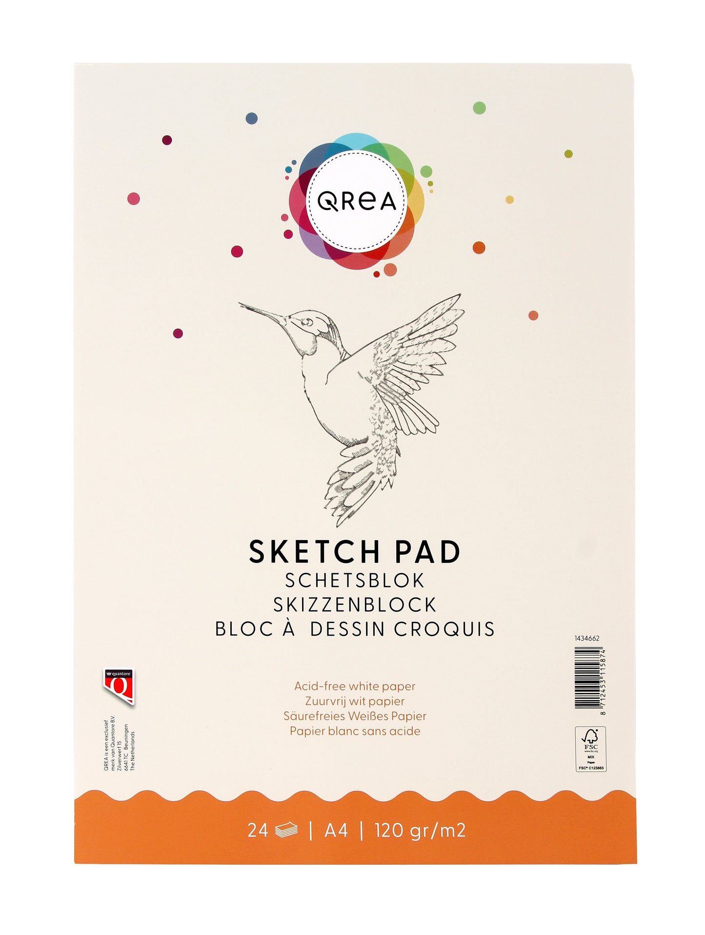 Schetsboek Qrea A4 24 Vellen 120 g gelijmd