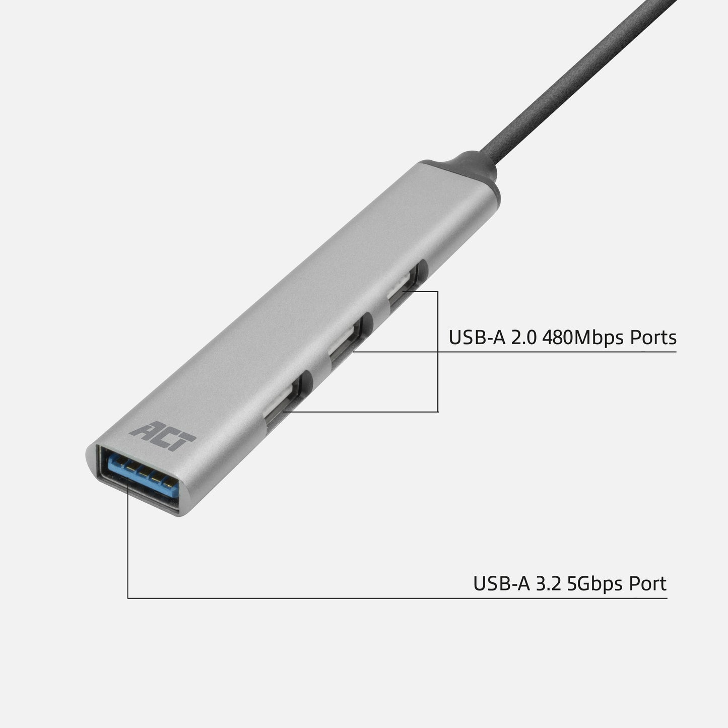 USB-C hub met 3 USB-A 2.0 en 1 USB-A 3.2 Gen1 poort - 3