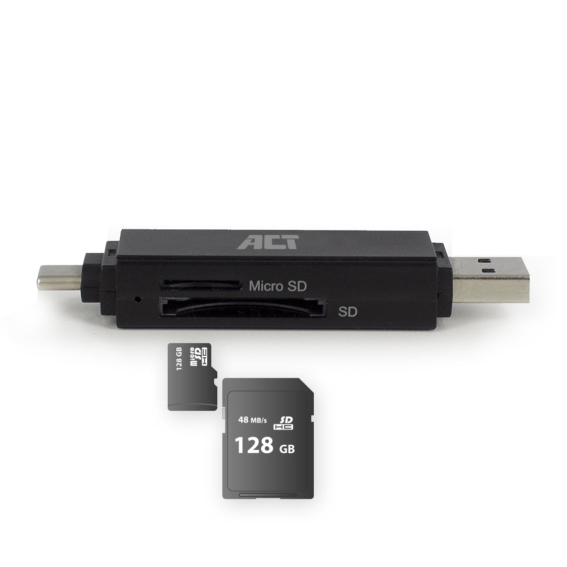 USB-C/USB-A 3.0 Kaartlezer met SD en Micro SD ondersteuning - 4