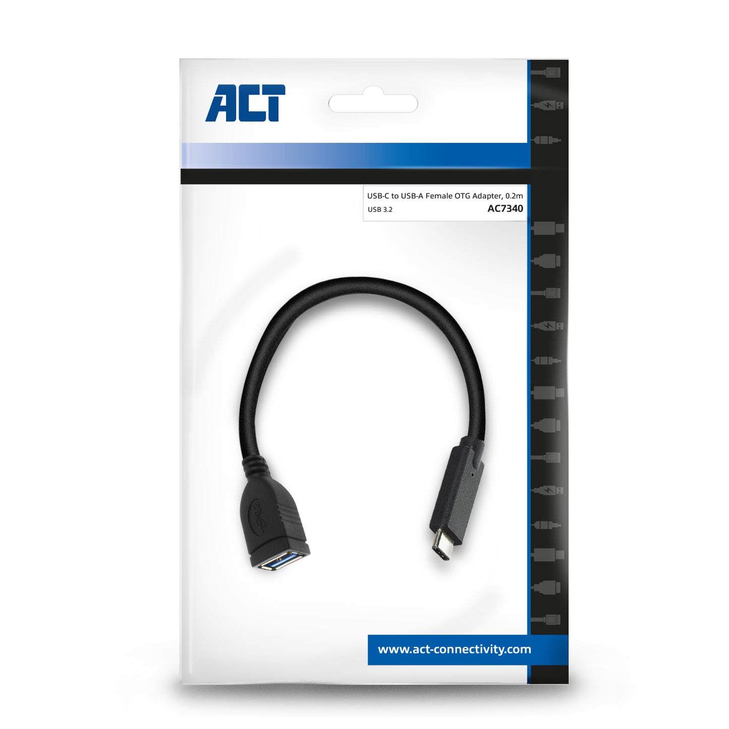USB 3.0 OTG Kabel USB-C naar USB-A, zwart - 6
