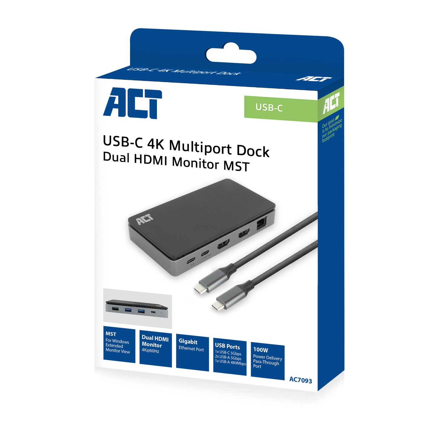 USB-C Docking Station met 2 HDMI, Gigabit Ethernet en USB-C PD - 8