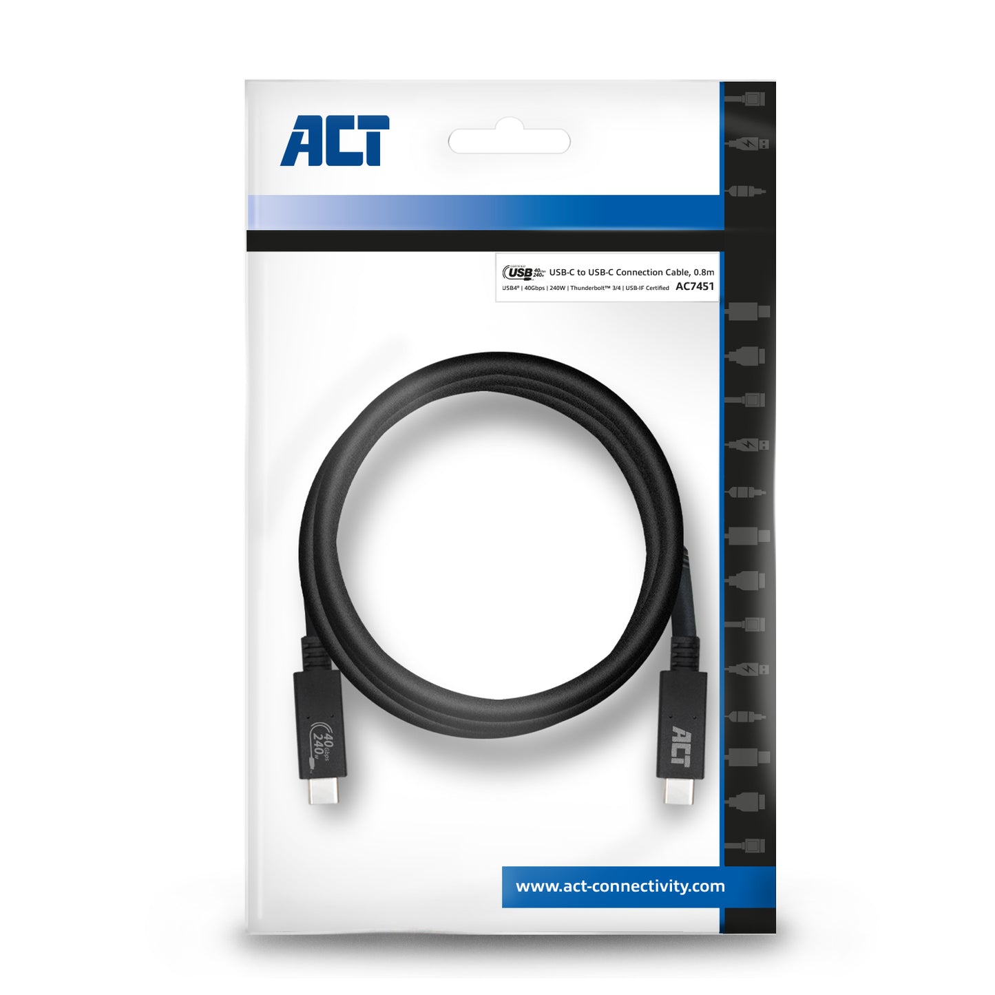 USB4® 40Gbps Kabel USB-C met Thunderbolt™4 en Power Delivery - 8