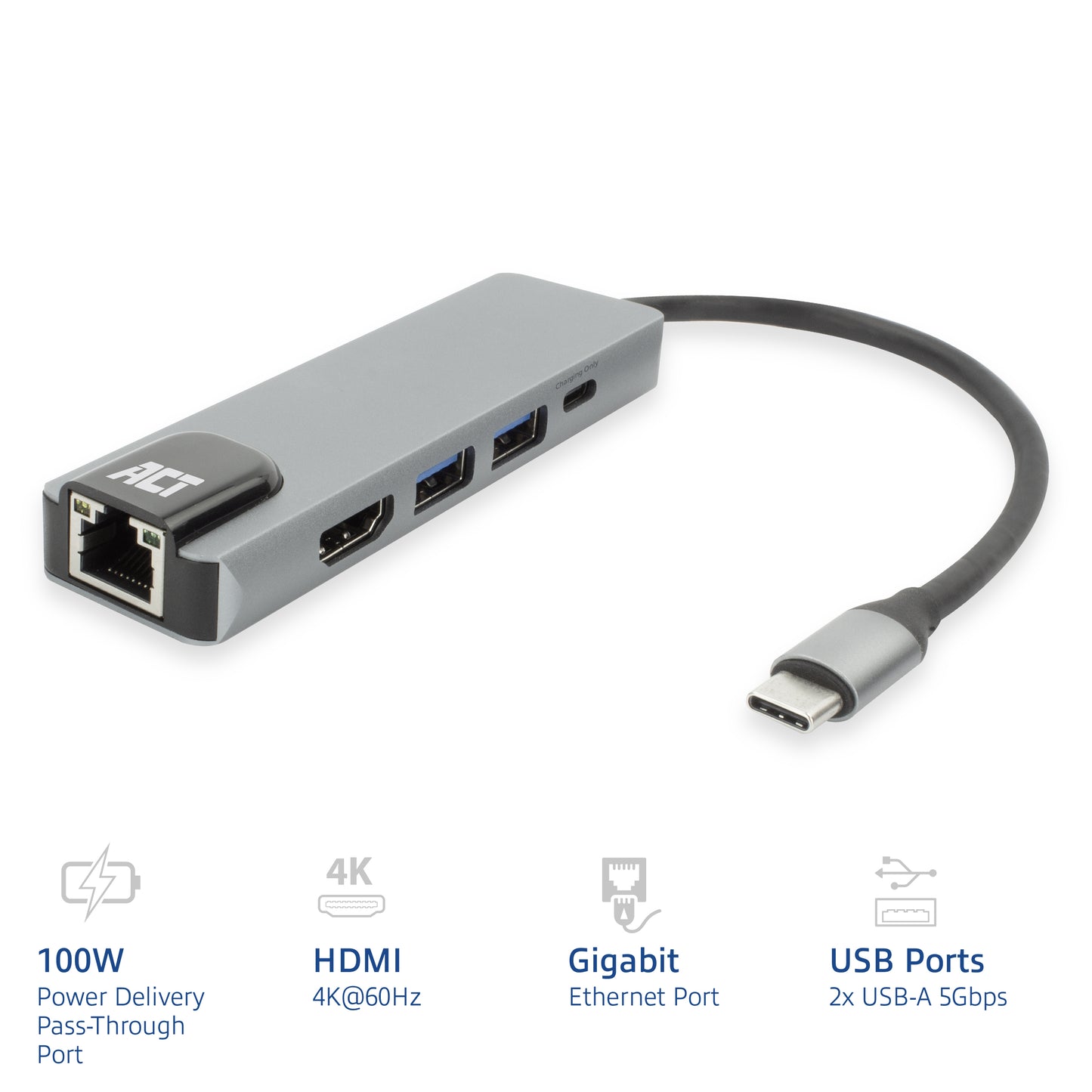 USB-C Docking Station voor 1 HDMI-monitor, Ethernet en USB-A - 2