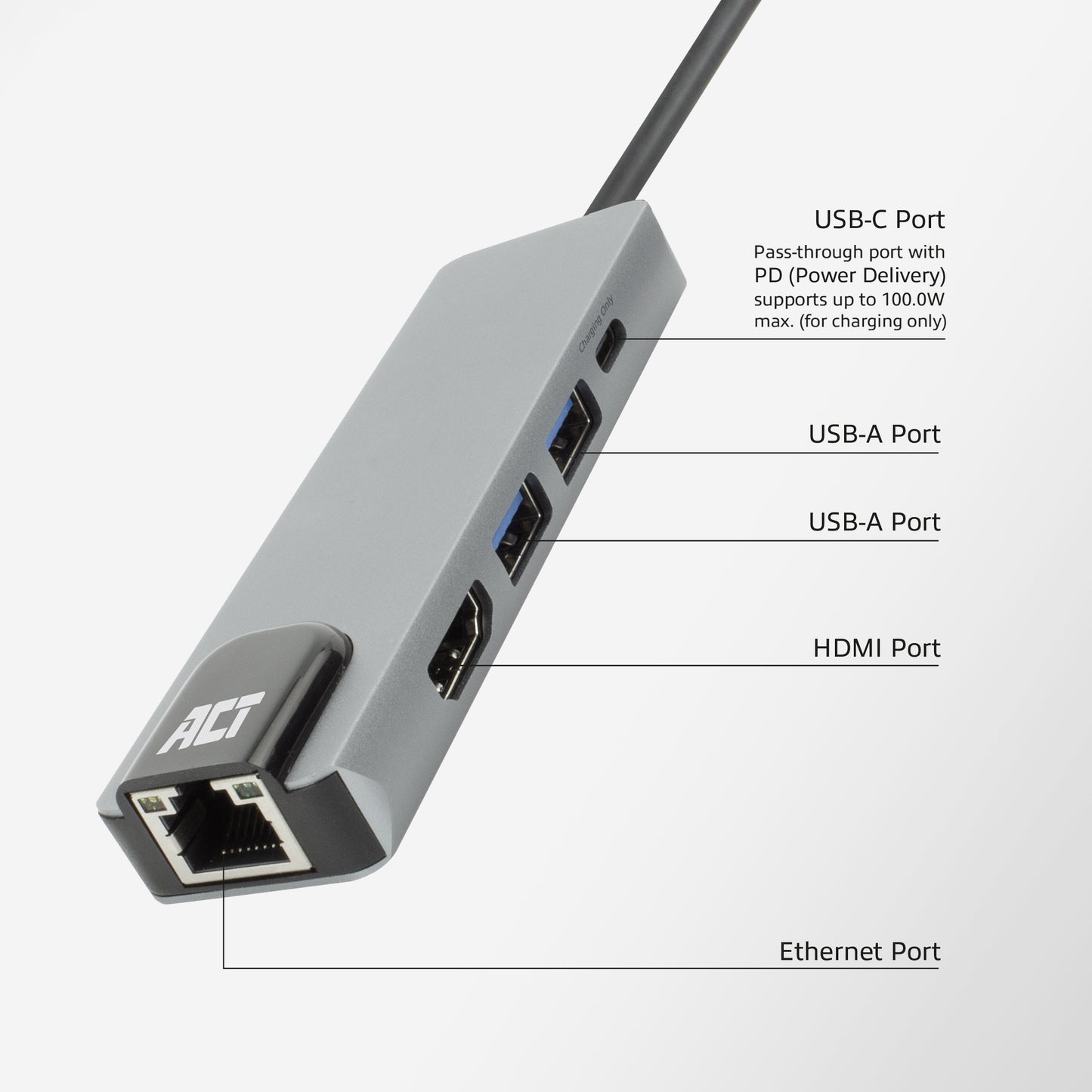 USB-C Docking Station voor 1 HDMI-monitor, Ethernet en USB-A - 4