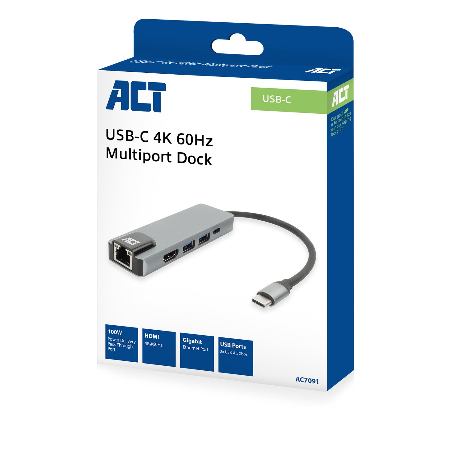 USB-C Docking Station voor 1 HDMI-monitor, Ethernet en USB-A - 7