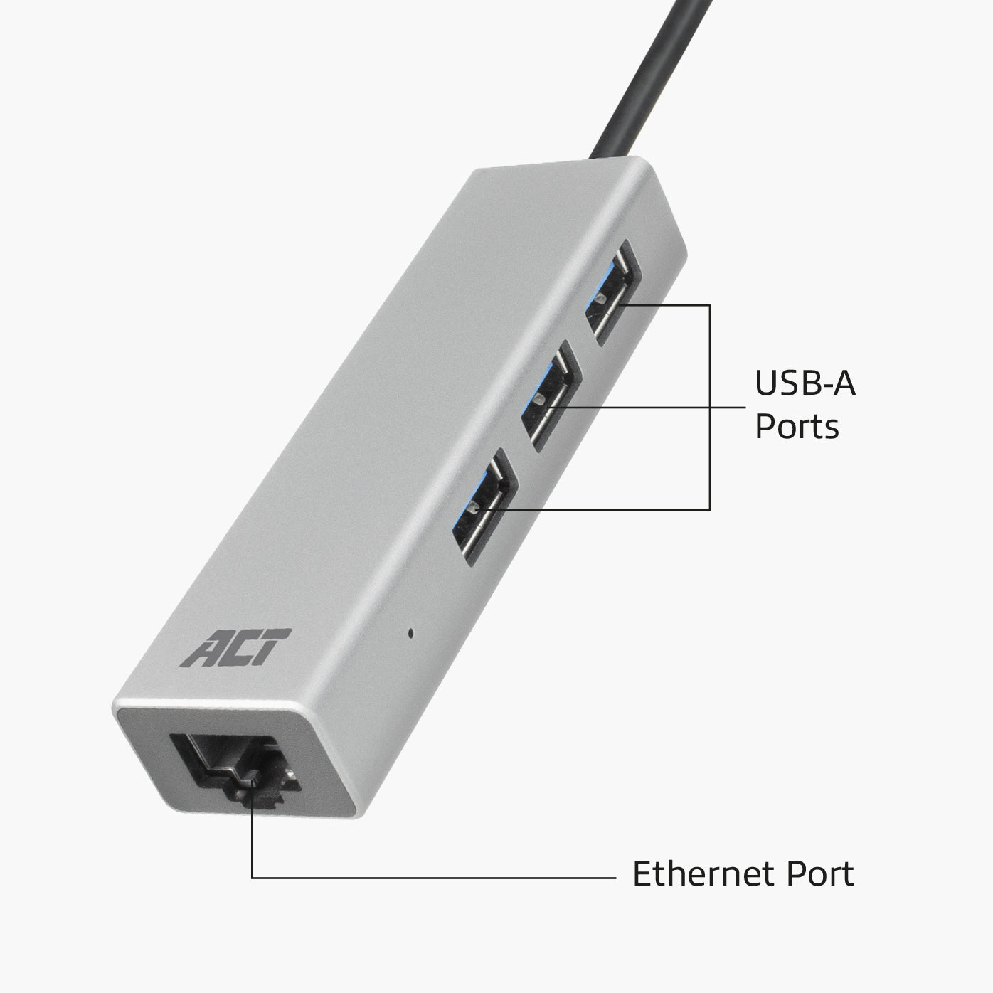 USB-C 3.2 Gen1 hub met 3 USB-A poorten en Gigabit Ethernet - 3