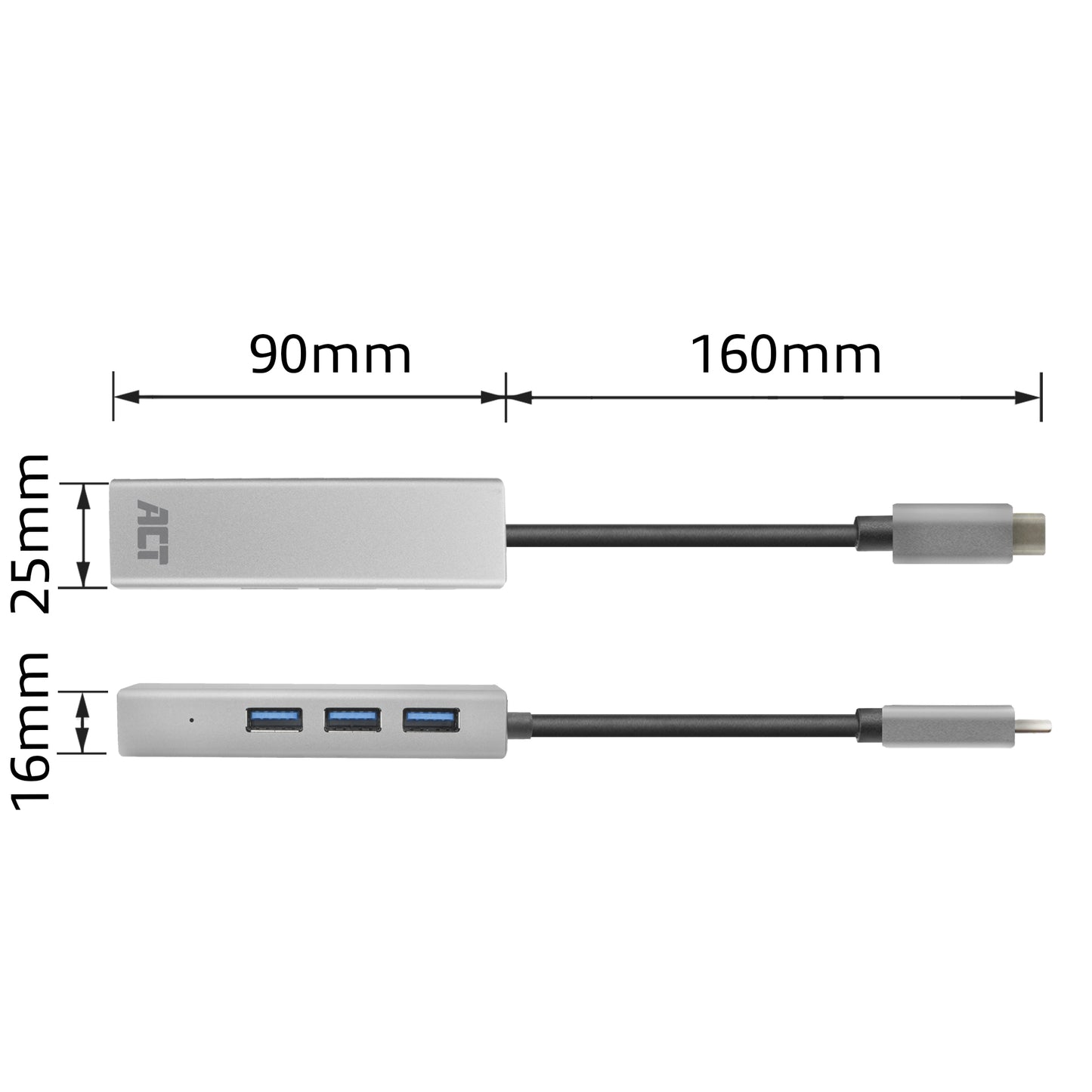 USB-C 3.2 Gen1 hub met 3 USB-A poorten en Gigabit Ethernet - 6