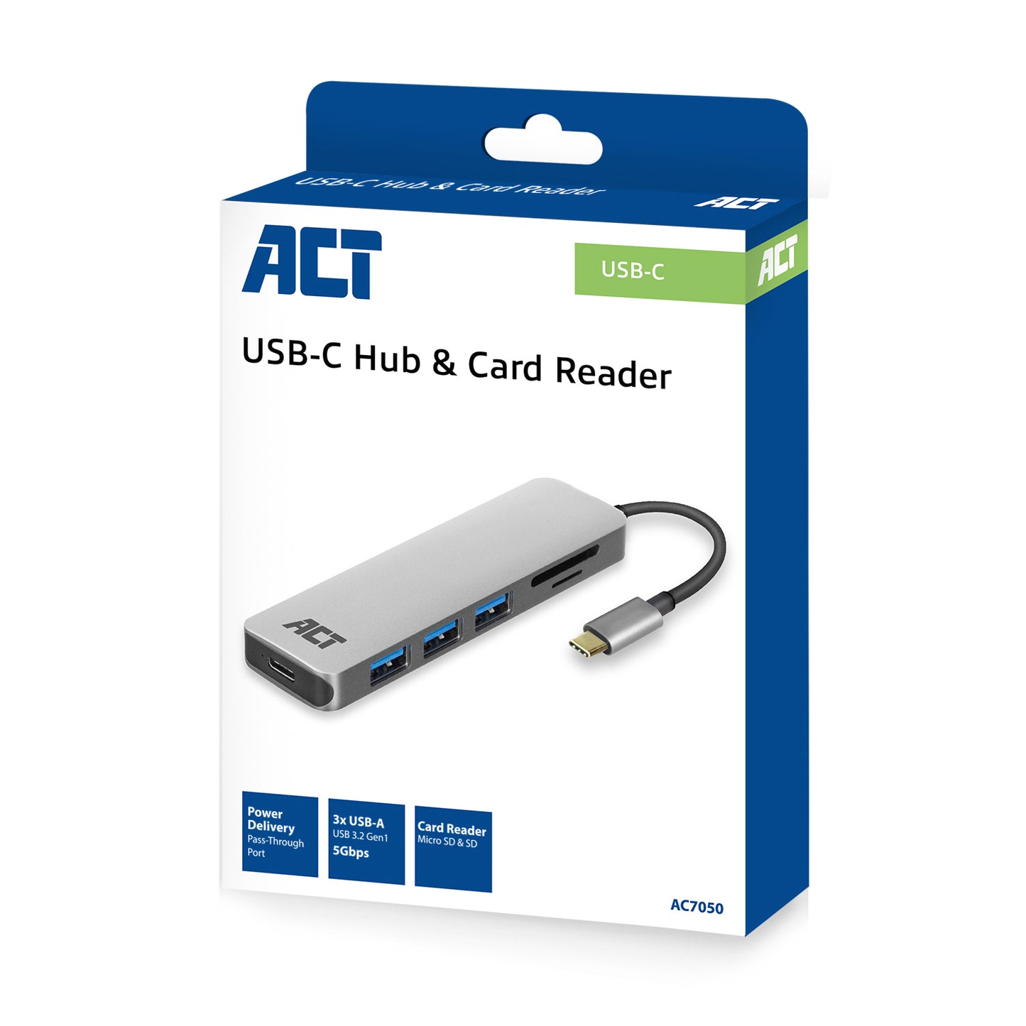 USB-C Hub 3.0 met 3 USB-A Poorten en Micro SD/SD Kaartlezer - 9