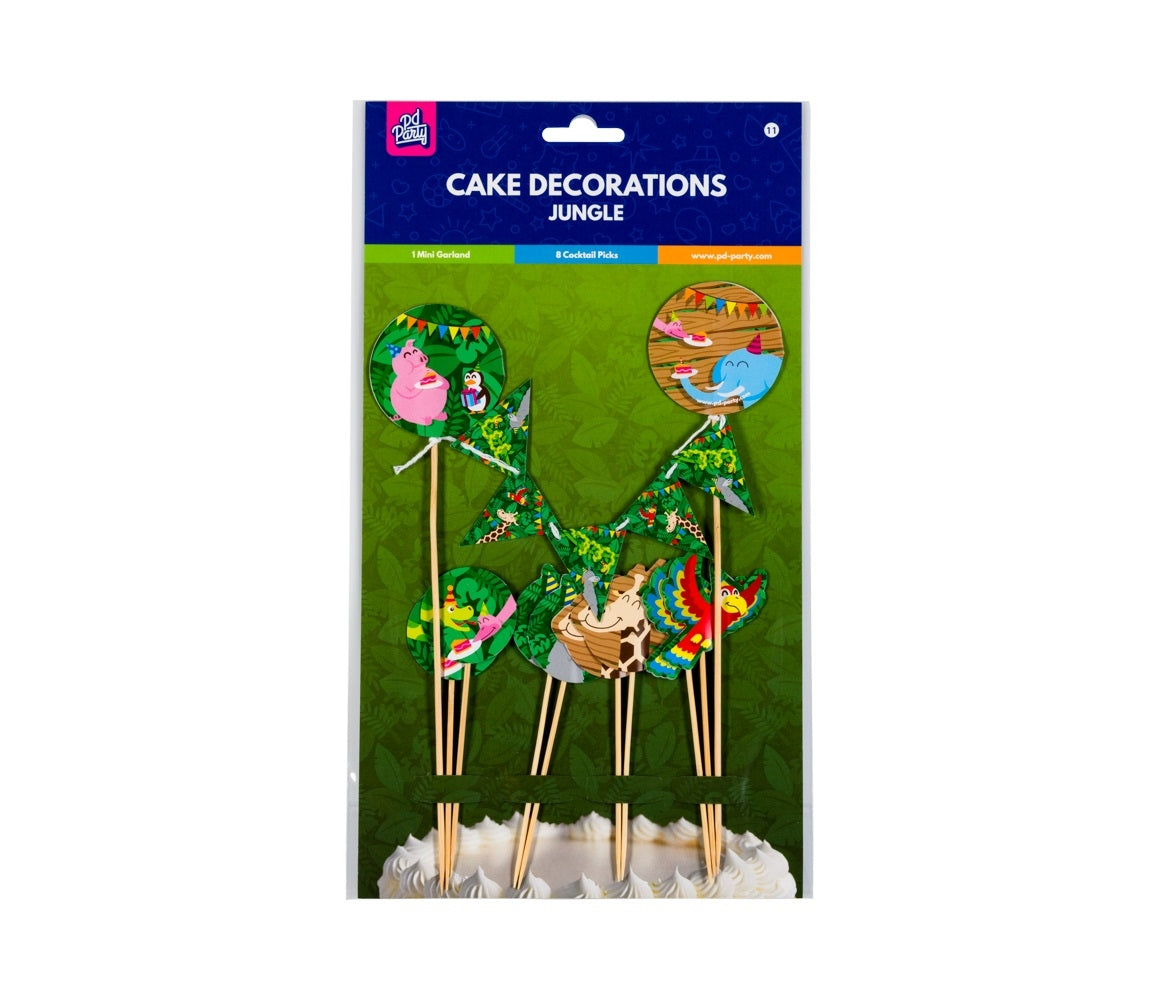 Jungle Cake Decoratie 9 Stuks voor feestelijke taarten - 2