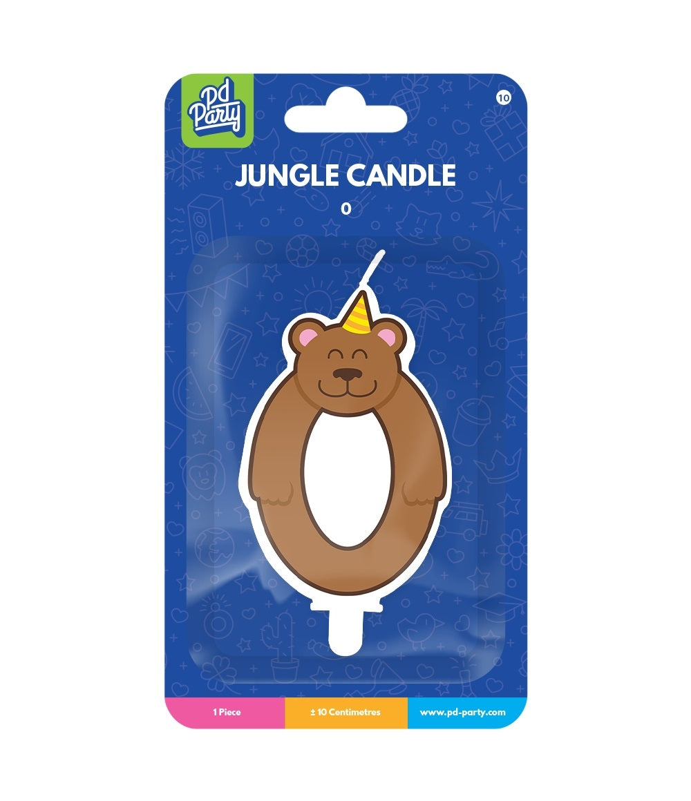 Jungle Kaarsjes Bear voor Taartdecoratie - 2