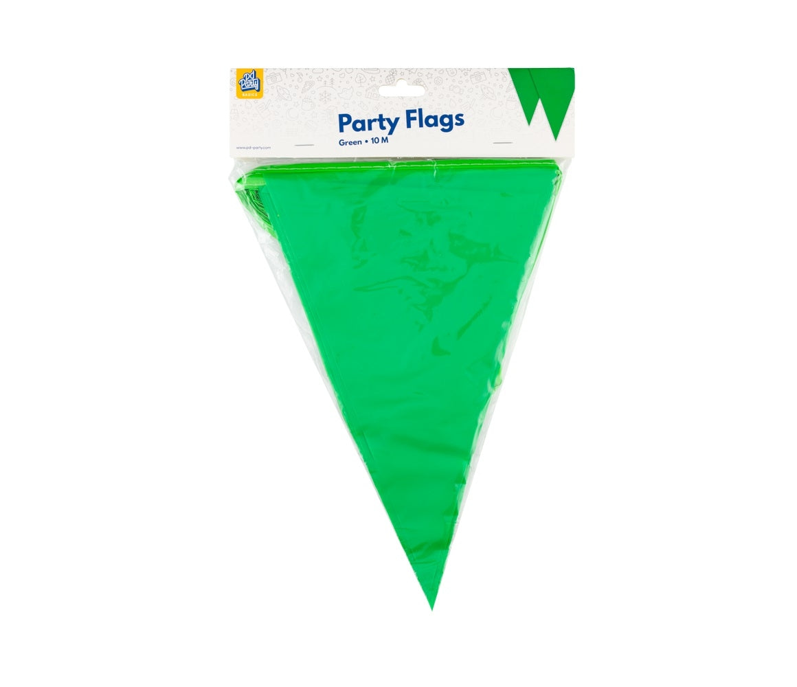 Party Flag PE Groen 10 meter vlaggenlijn - 2