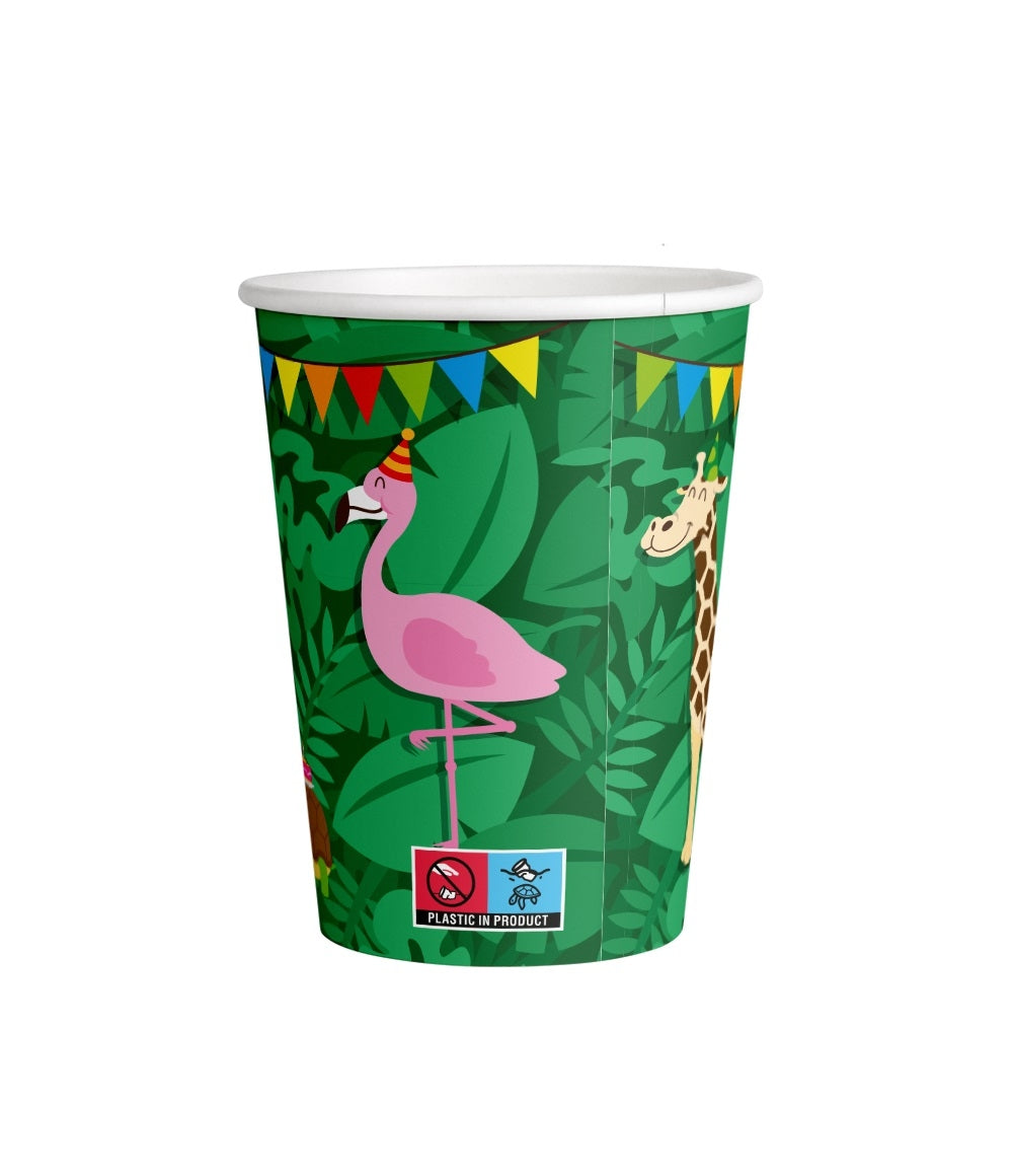 Jungle Thema Bekers voor feest, set van 8 - 3