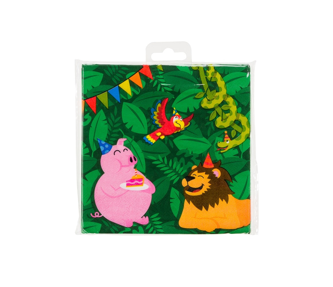 Jungle feestthemed napkins, 16 stuks - 2