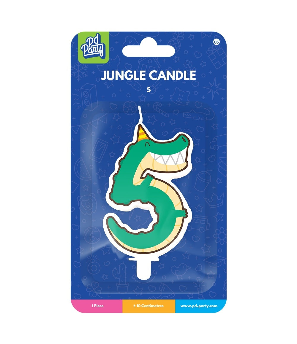Jungle kaarsen met krokodil, set van 5 stuks - 2