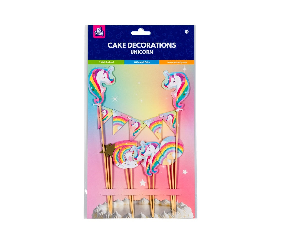 Unicorn Cake Decoratie 9 Stuks voor opvallende taarten - 2