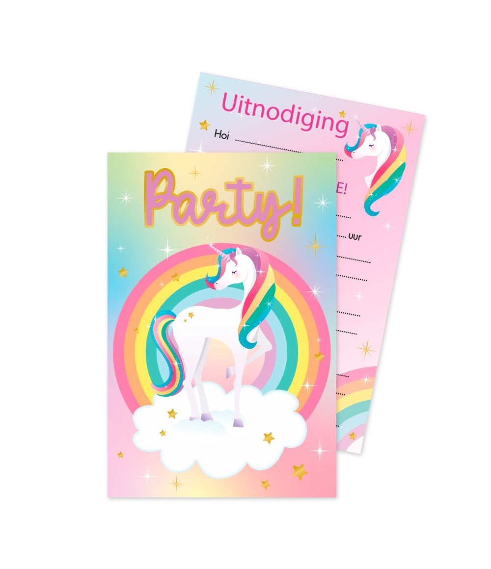 Unicorn Uitnodigingskaarten voor Feestjes - 4