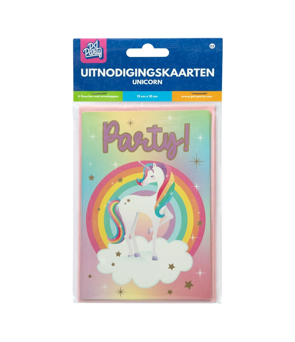 Unicorn Uitnodigingskaarten voor Feestjes - 5