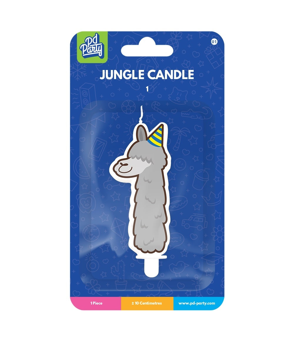 Jungle kaarsje Lama voor feesttaarten - 2