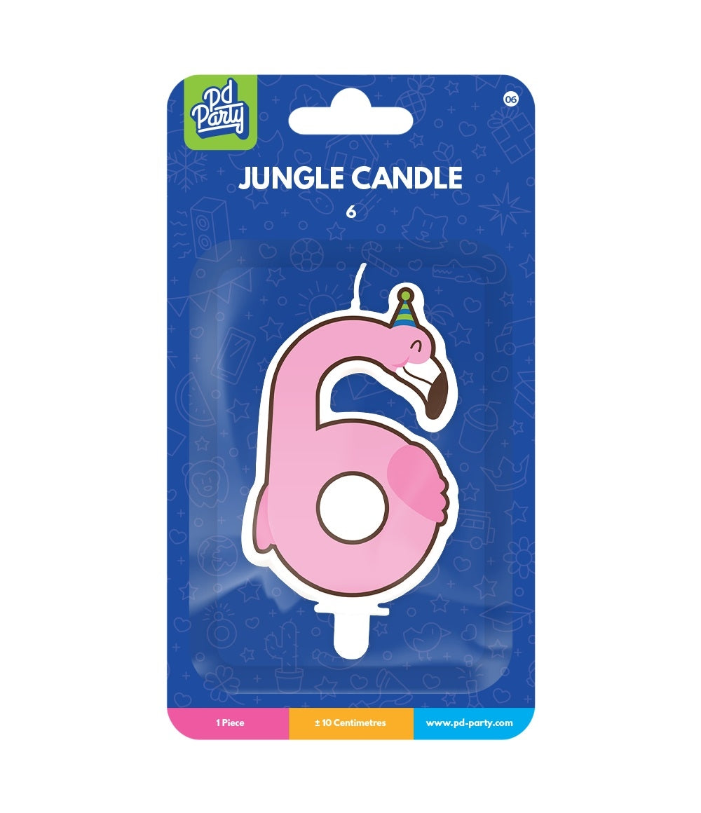 Jungle flamingo kaarsjes voor verjaardagstaart - 2
