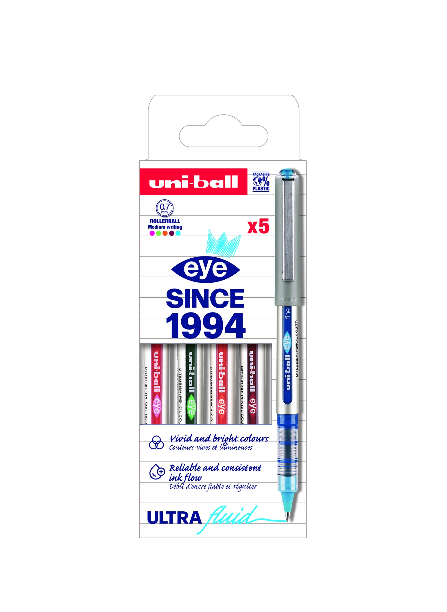 Uni-Ball UB157 Inktroller in Assorten Kleuren