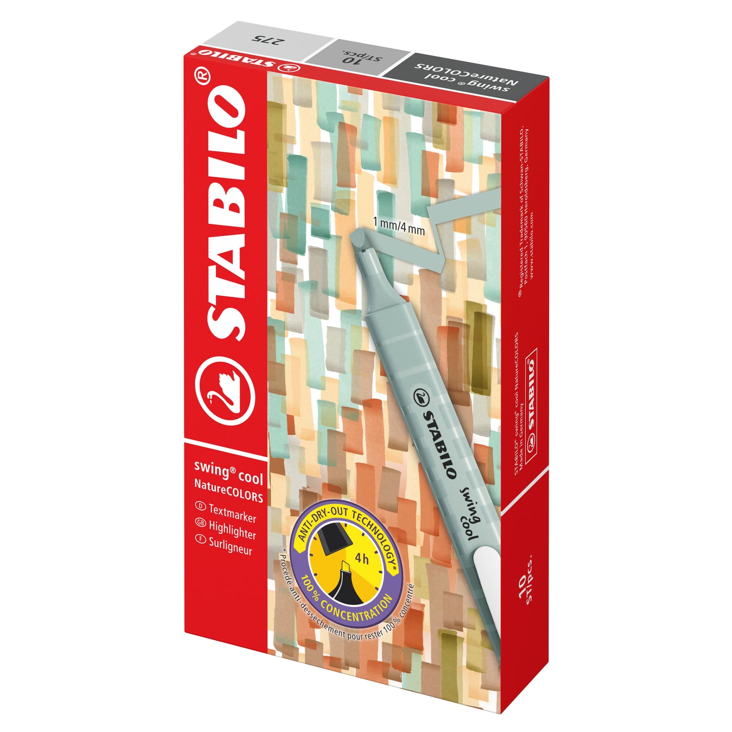 Stabilo Swing Cool Markeerstift Aardegroen, 2 lijndiktes - 3