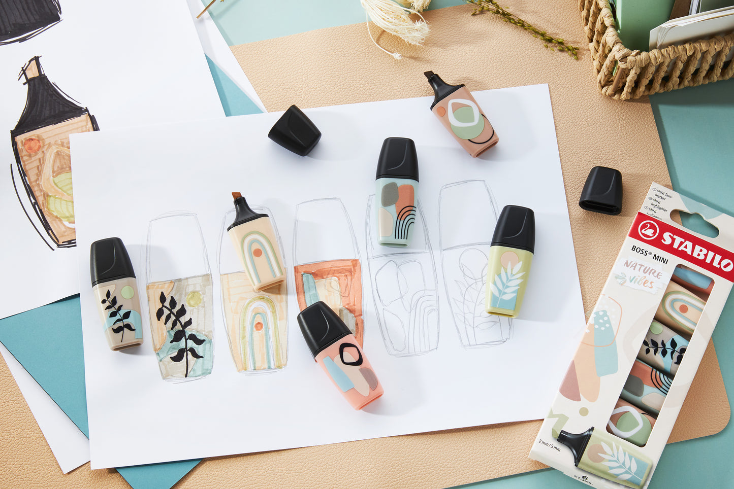 Stabilo BOSS Mini Nature Assorti Markeerstiften 6 Stuks - 4