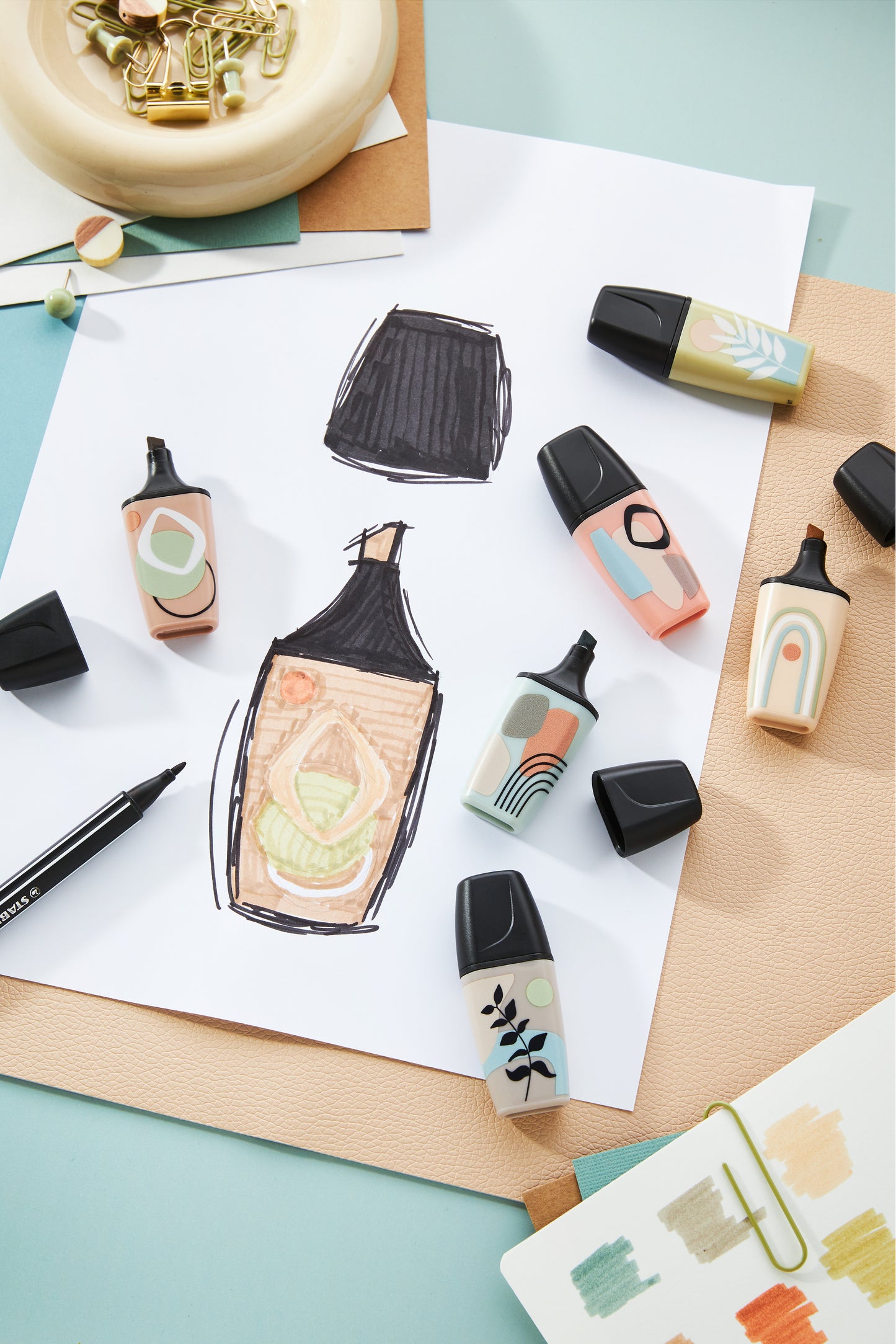 Stabilo BOSS Mini Nature Assorti Markeerstiften 6 Stuks - 7