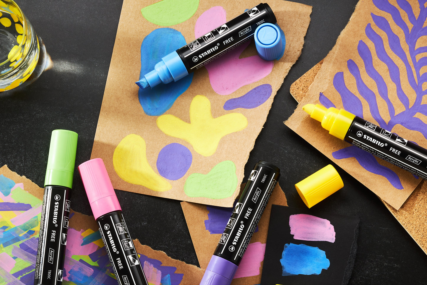 STABILO Free Acrylic Marker T800C Wit – 2-10 mm beitelpunt - 5