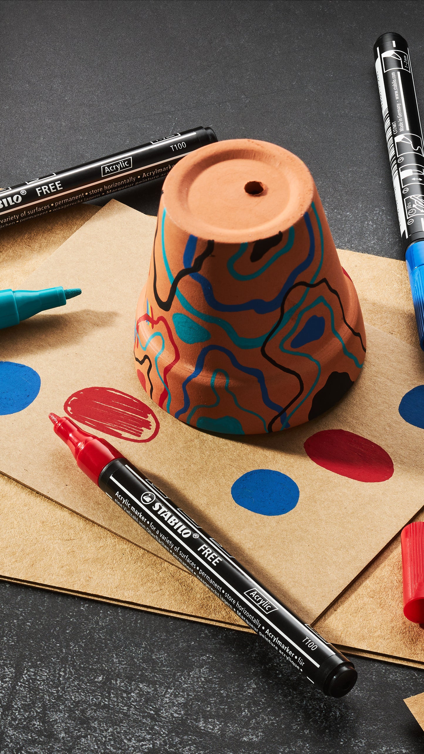 STABILO Free Acrylic Marker T100 Assortiment – 5 Kleuren - 4