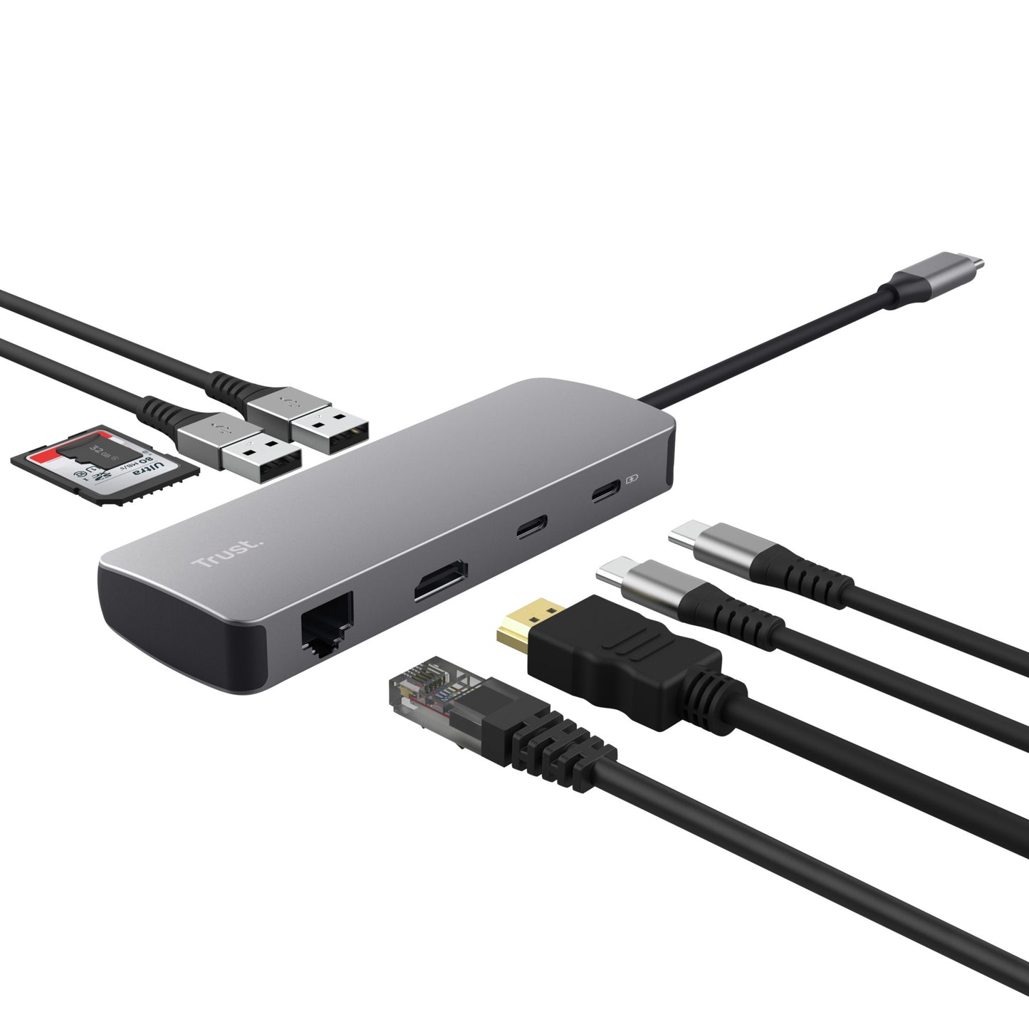 Hub Trust Dalyx 8-in-1 USB-C Adapter met HDMI, Ethernet en Kaartlezer - 3