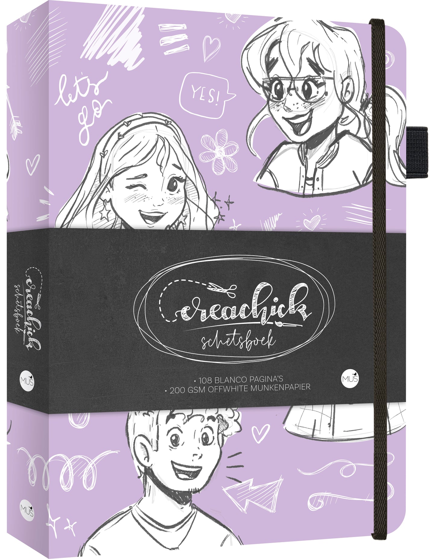 CreaChick Lilac Schetsboek met 108 pagina's
