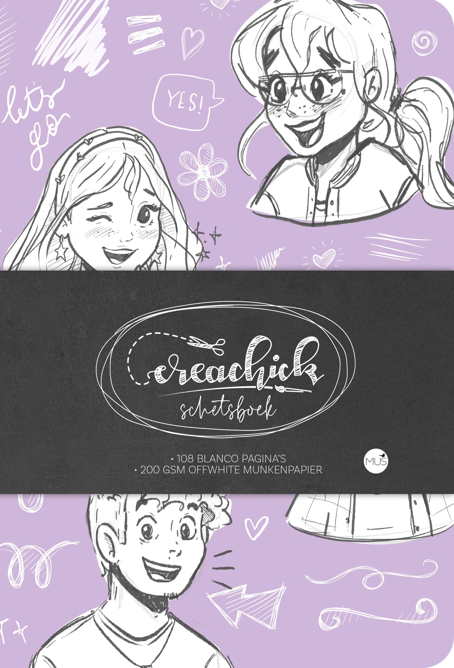 CreaChick Lilac Schetsboek met 108 pagina's - 2