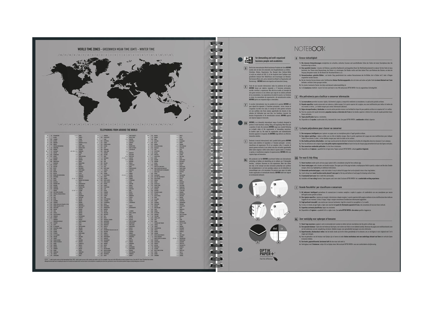 Oxf International A4+ Spiralnotitieboek met lijn 160 pagina's - 7