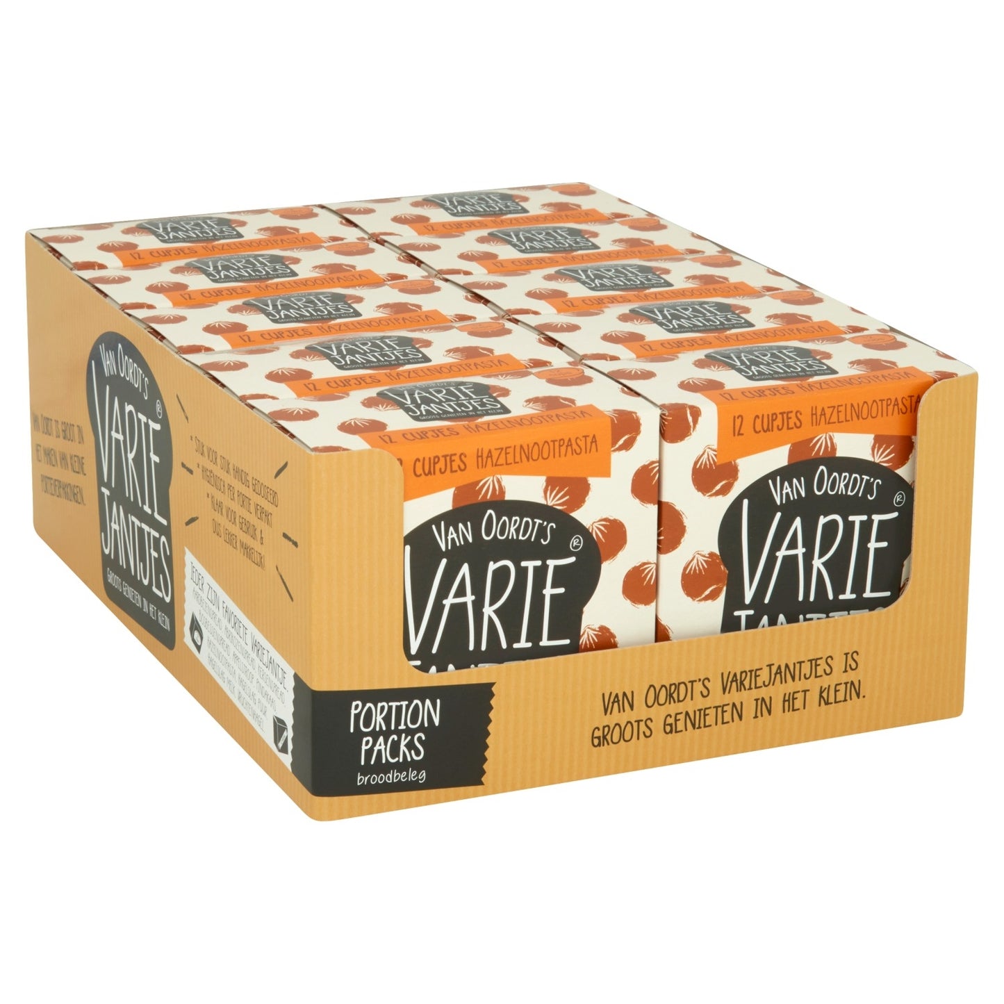 VarieJantjes Hazelnootpasta in Cupjes, 12x15g - 2