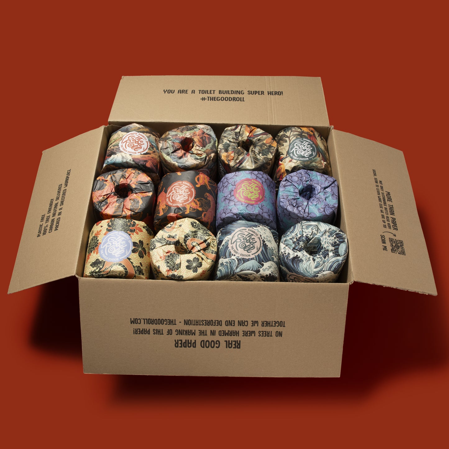 The Good Roll Bamboe Toiletpapier, 2-laags, 300 vellen, met vrolijke wikkels - 3