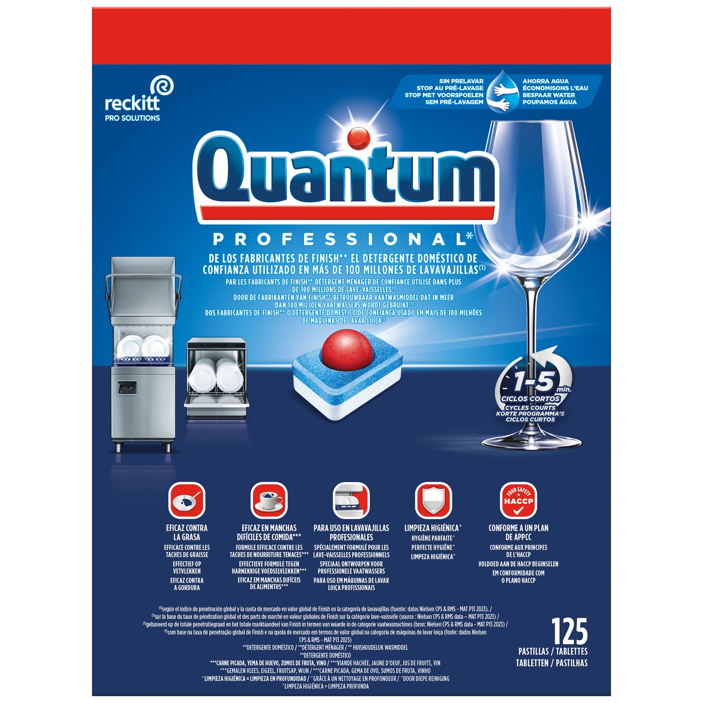 Quantum Pro All-in-one Vaatwastabletten, 125 stuks