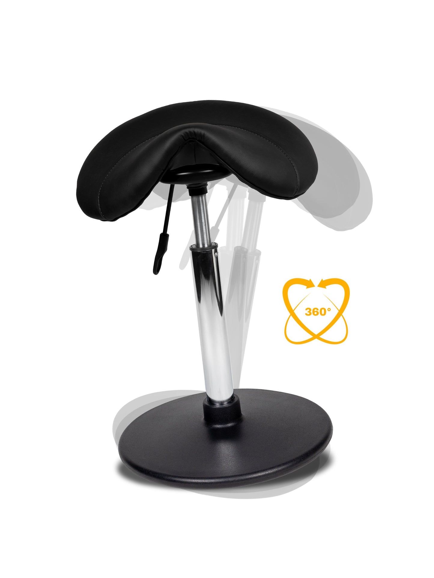 Ergonomische Wobble Stoel Zwart met Verstelbare Zithoogte - 5