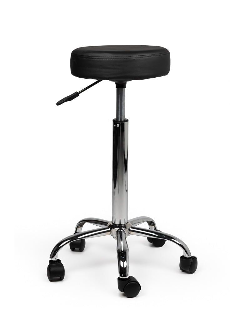 Ergonomische Zwart Tabouret Kruk met Verstelbare Hoogte en Kunstlederen Zitting