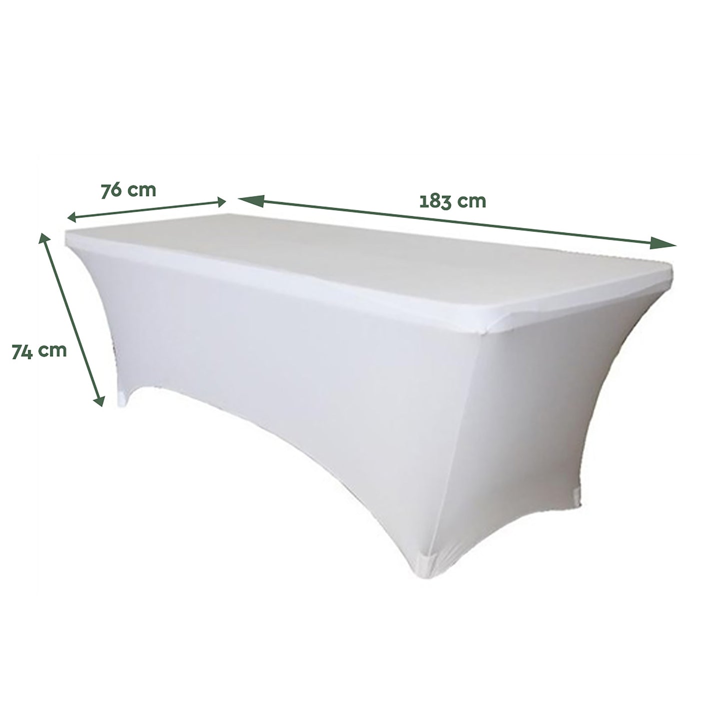 Tafelrok BRASQ Wit 183x76x74cm voor Vouwtafels - 2