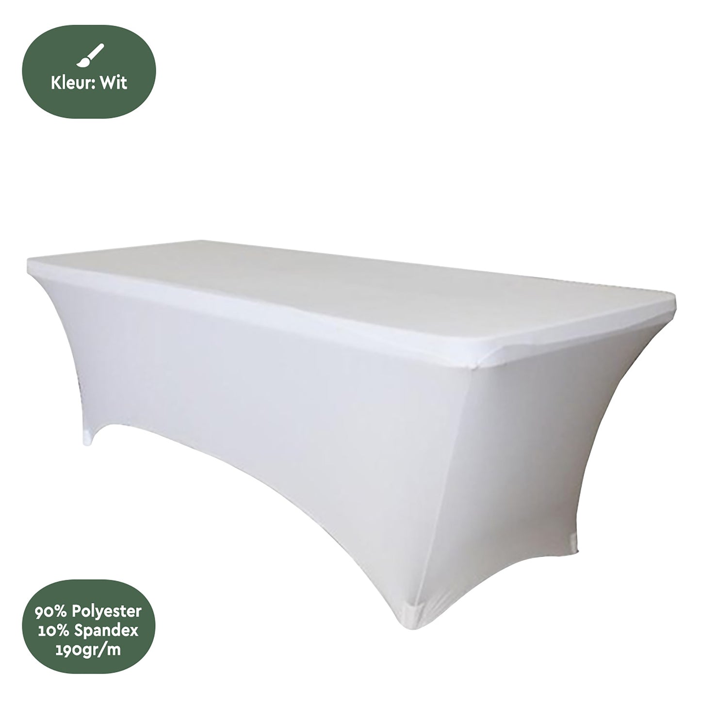 Tafelrok BRASQ Wit 183x76x74cm voor Vouwtafels - 3